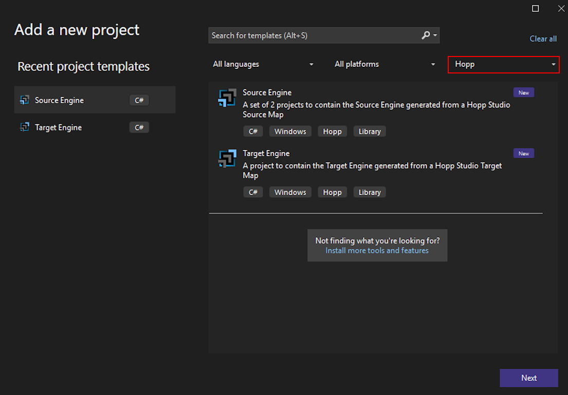 Projects Add Project Dialog