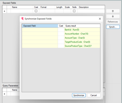 Synchronize Fields Dialog 1