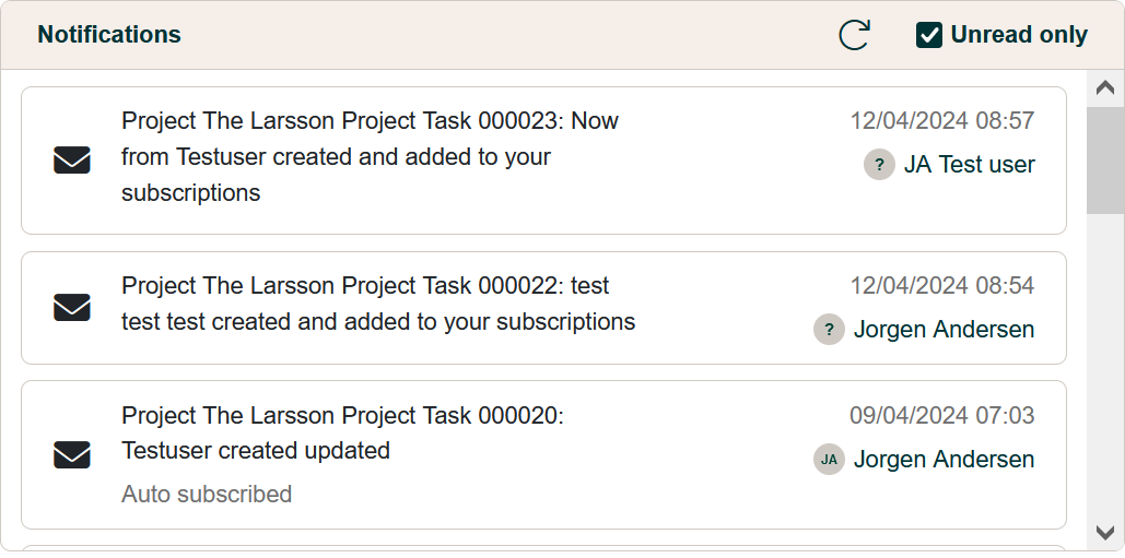 Notifications Widget