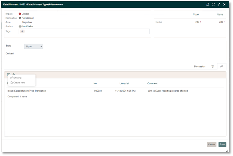 Edit Event Add Link Context menu