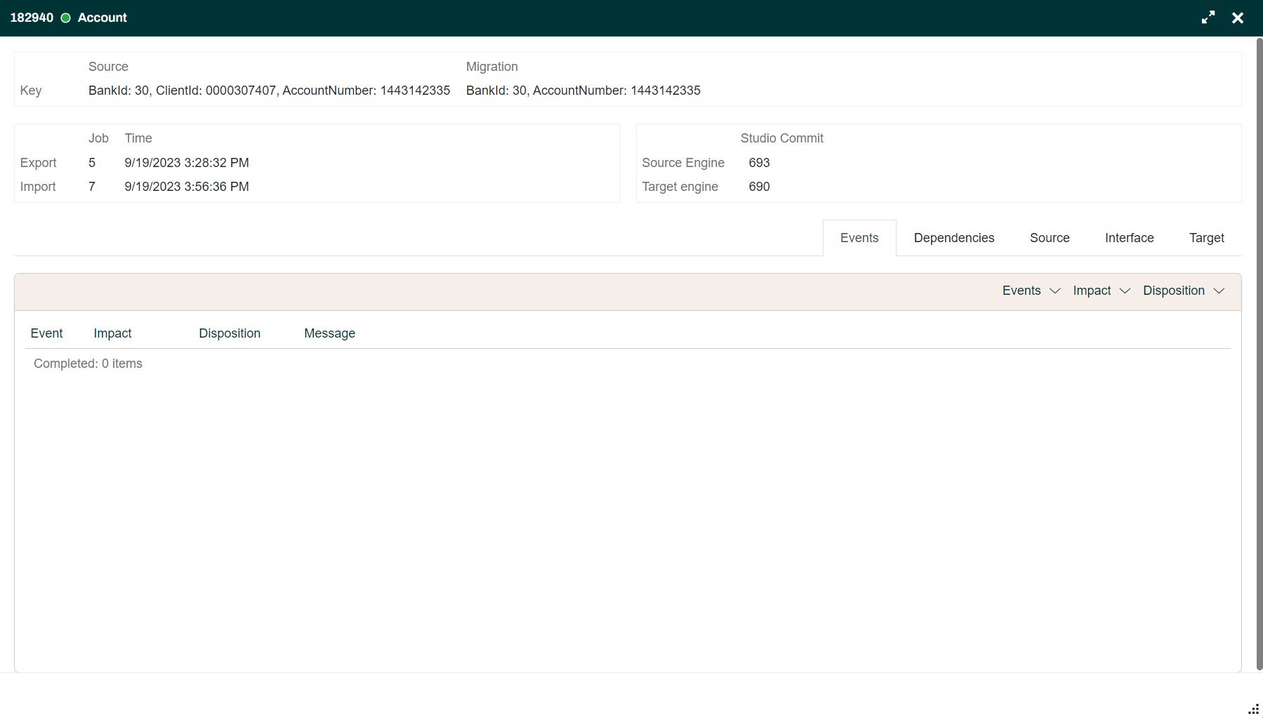 Business Object Events tab