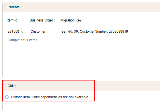 Historic Child dependencies