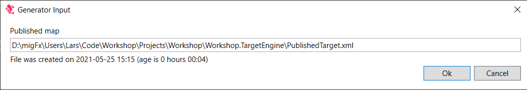Generator Input Dialog