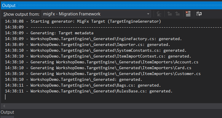 Menu VS Generate Output