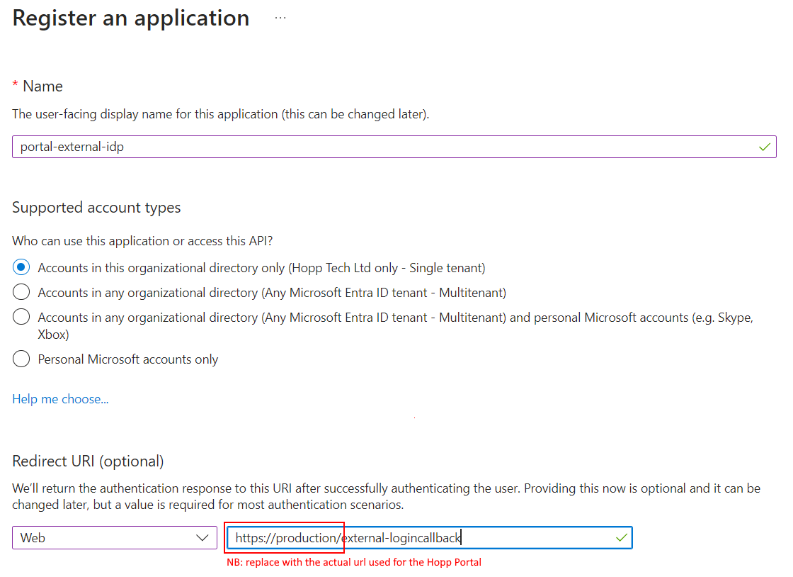 External Authentication Register
