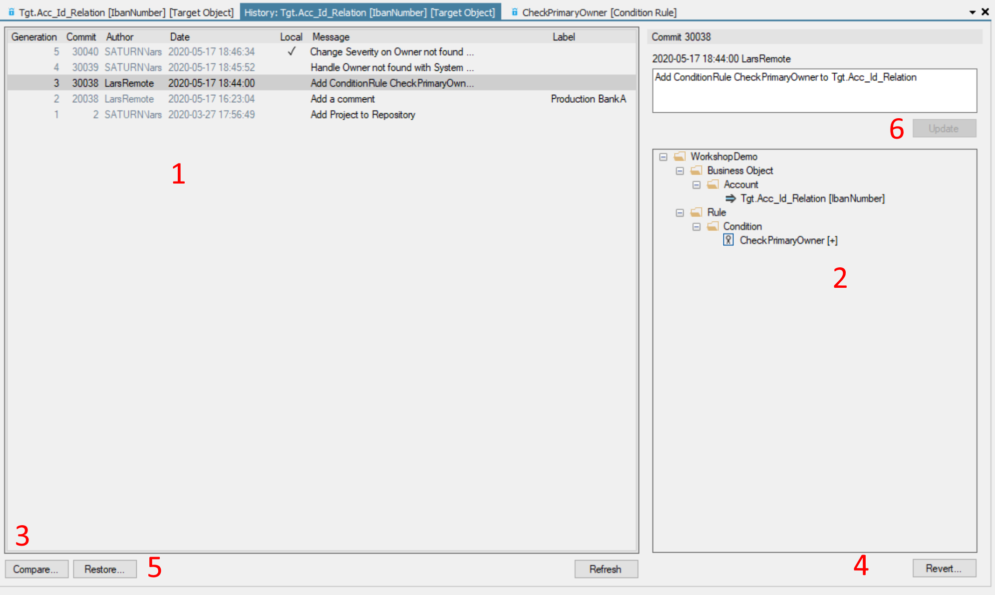 Studio Repository Item History Screenshot